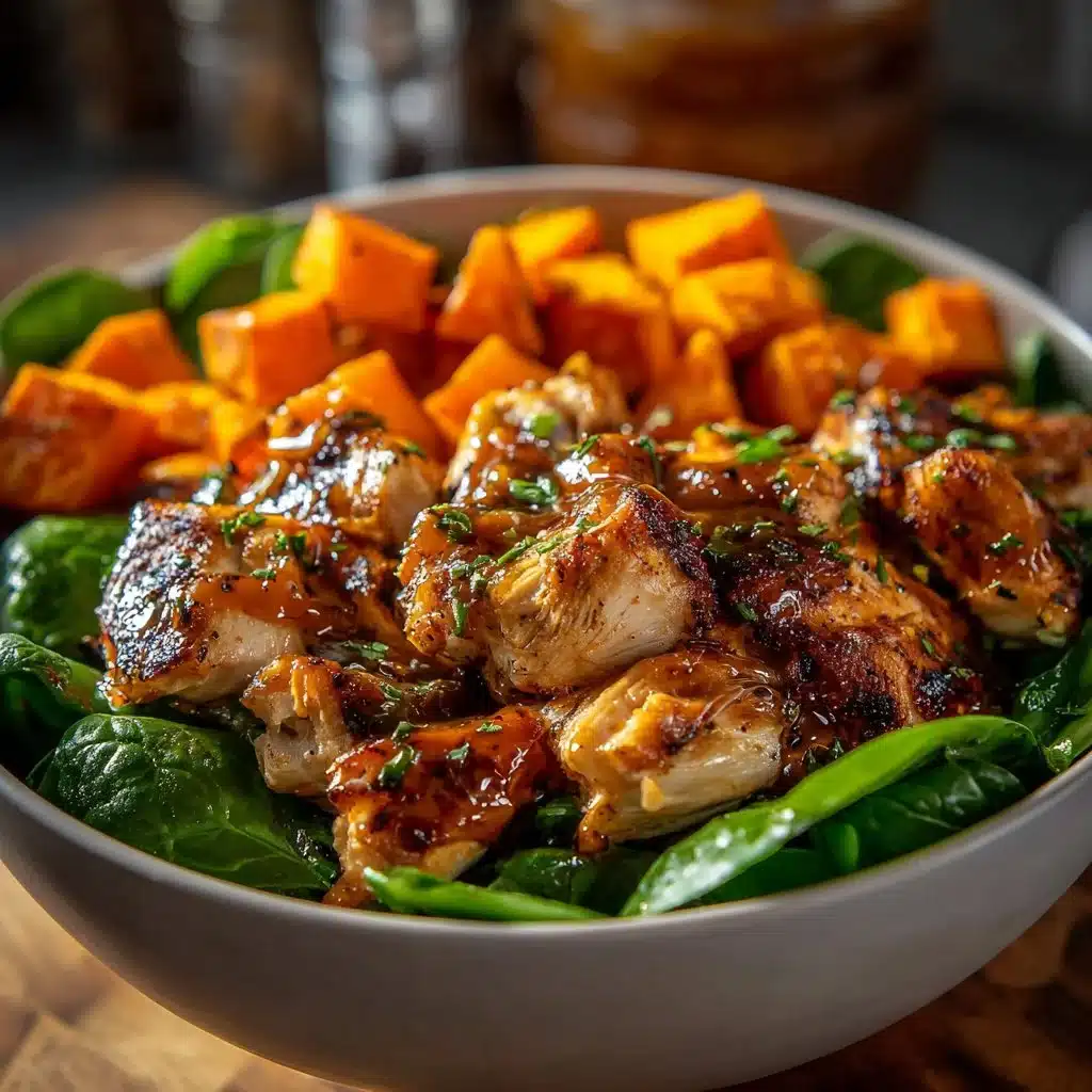 Maple Dijon Chicken & Roasted Sweet Potato Bowl