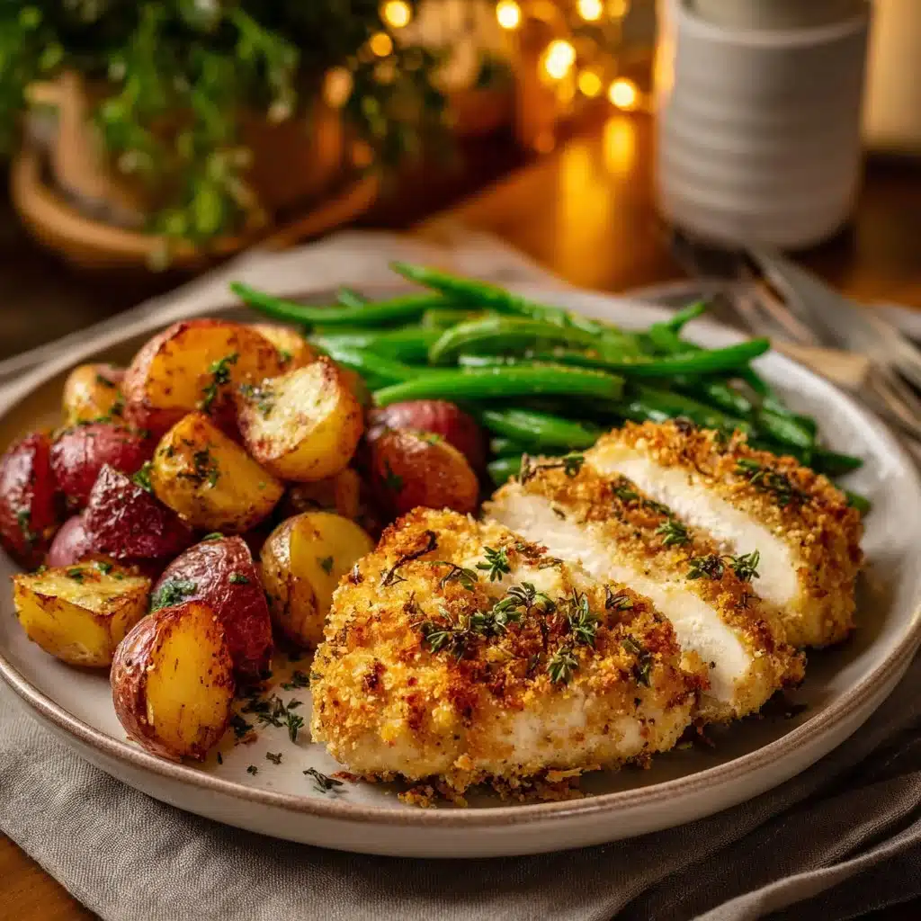 Parmesan Crusted Chicken Sheet Pan Dinner