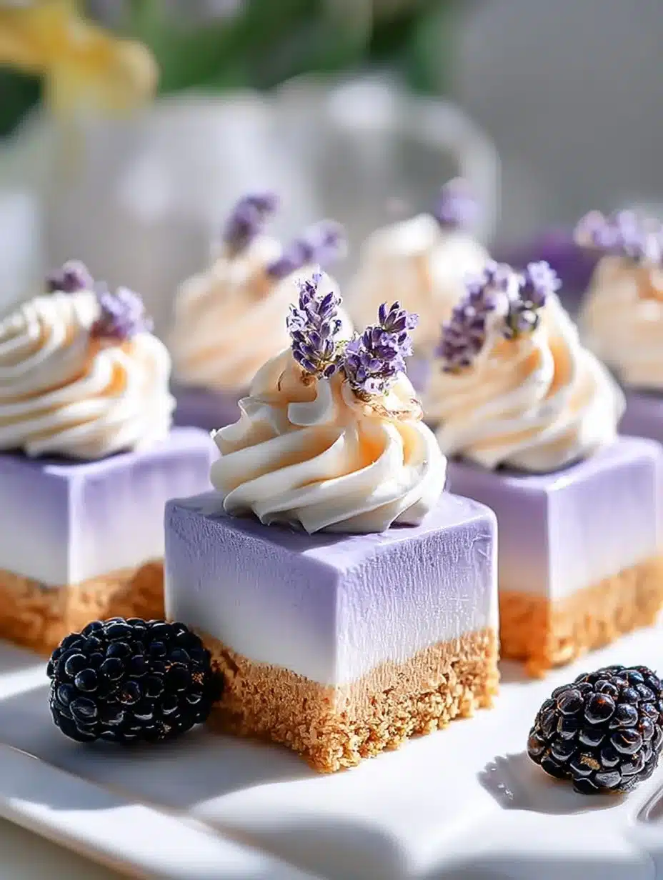 Blackberry Lavender Cheesecake Bites