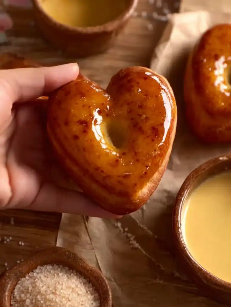 Crème Brûlée Heart Donuts