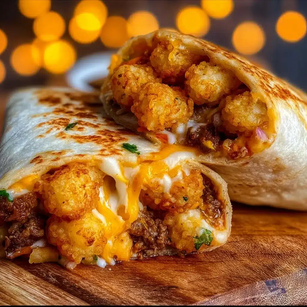 Cheesy Potato Burritos with Crispy Tater Tots