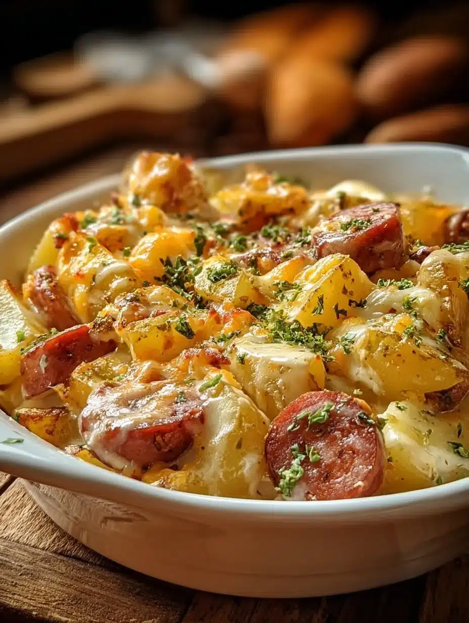 Cheesy Ranch Potatoes and Smoked Sausage