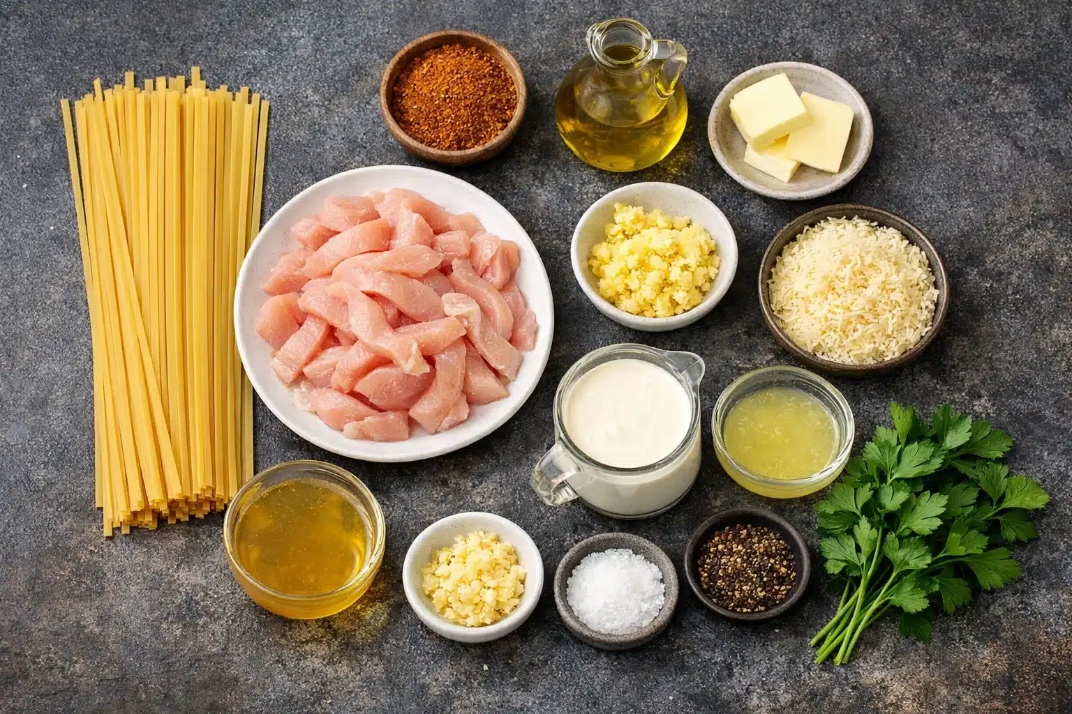 Creamy Cajun Chicken and Garlic Parmesan Linguine Delight