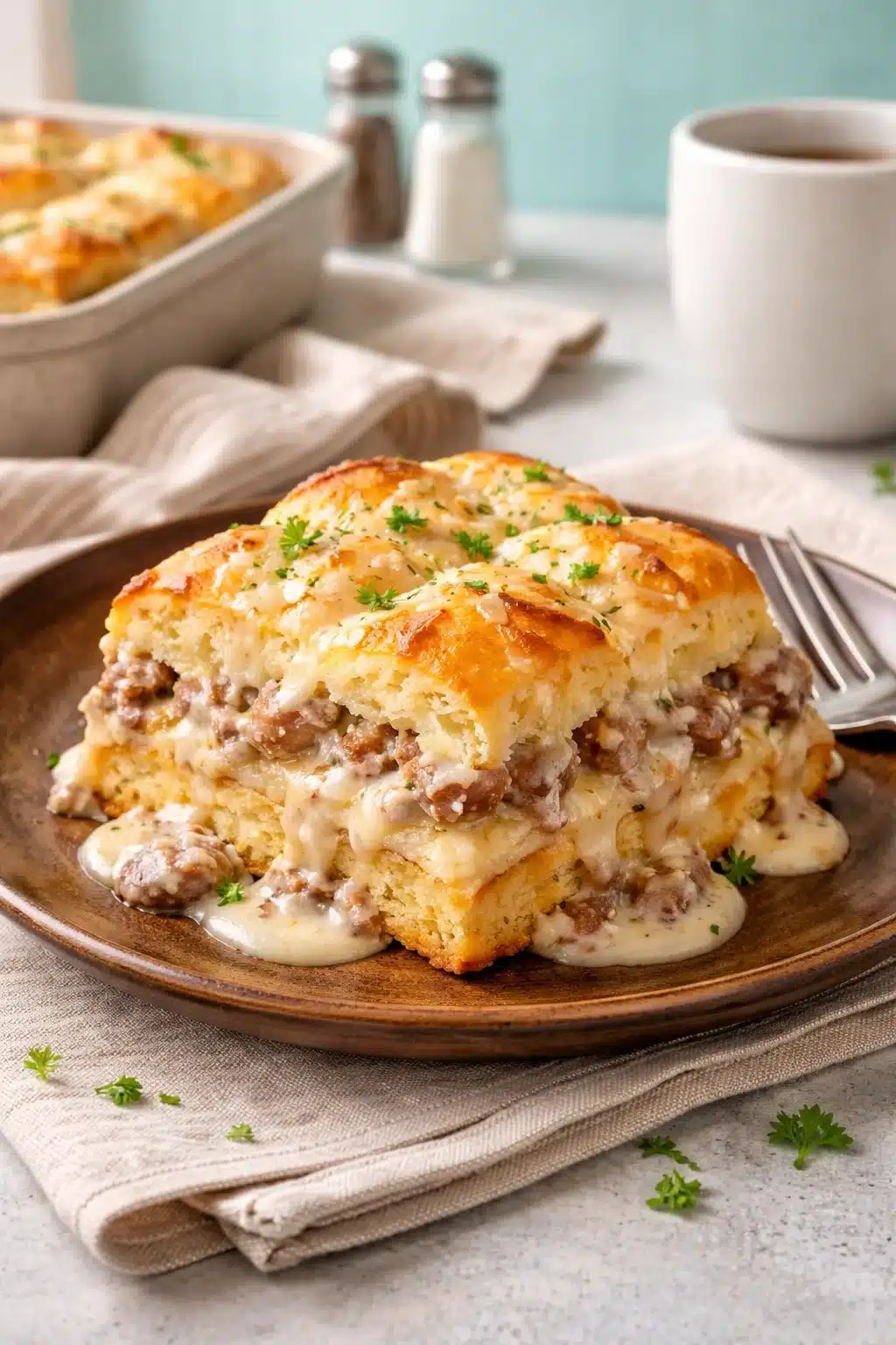 Homemade Biscuits And Gravy Casserole