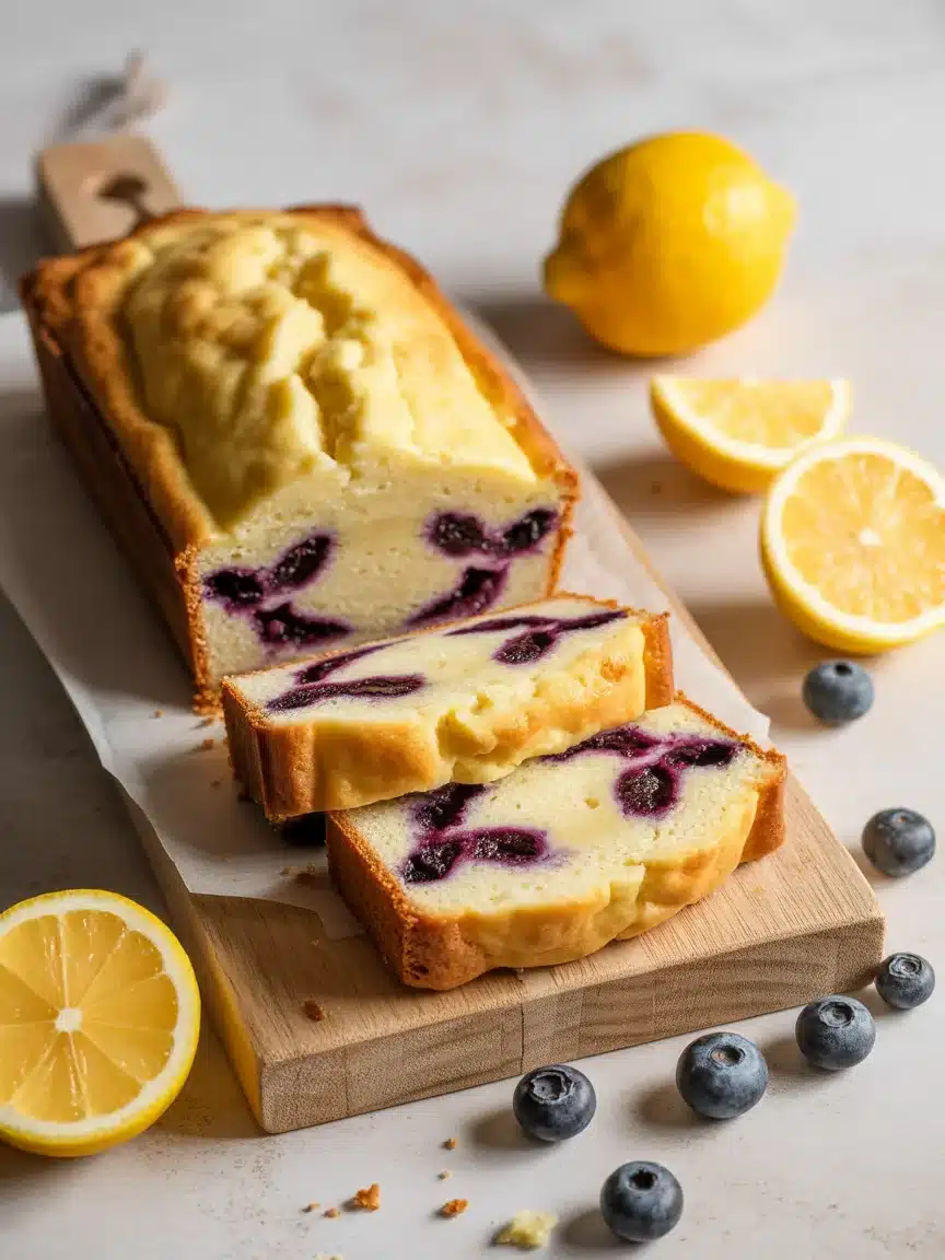Lemon Blueberry Ricotta Loaf Cake