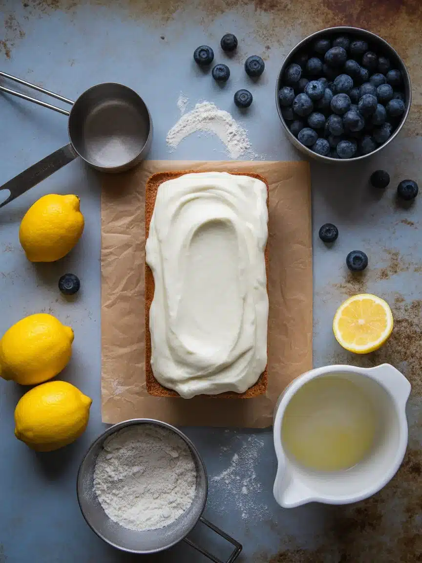 Lemon Blueberry Ricotta Loaf Cake