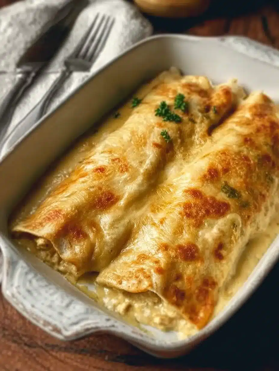 Easy Creamy White Chicken Enchiladas
