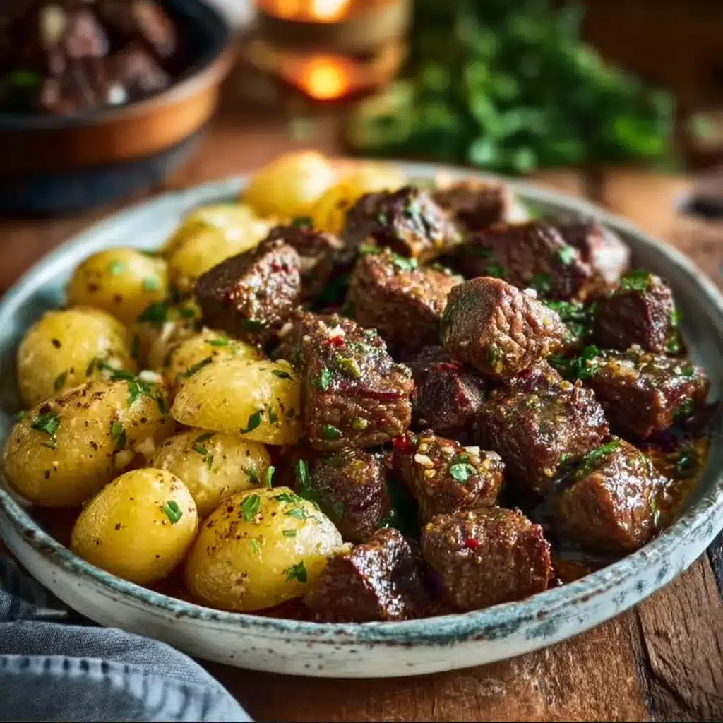Garlic Butter Beef Bites with Potatoes