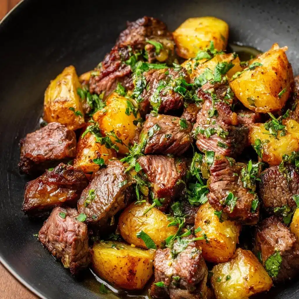 Garlic Butter Steak Bites and Potatoes