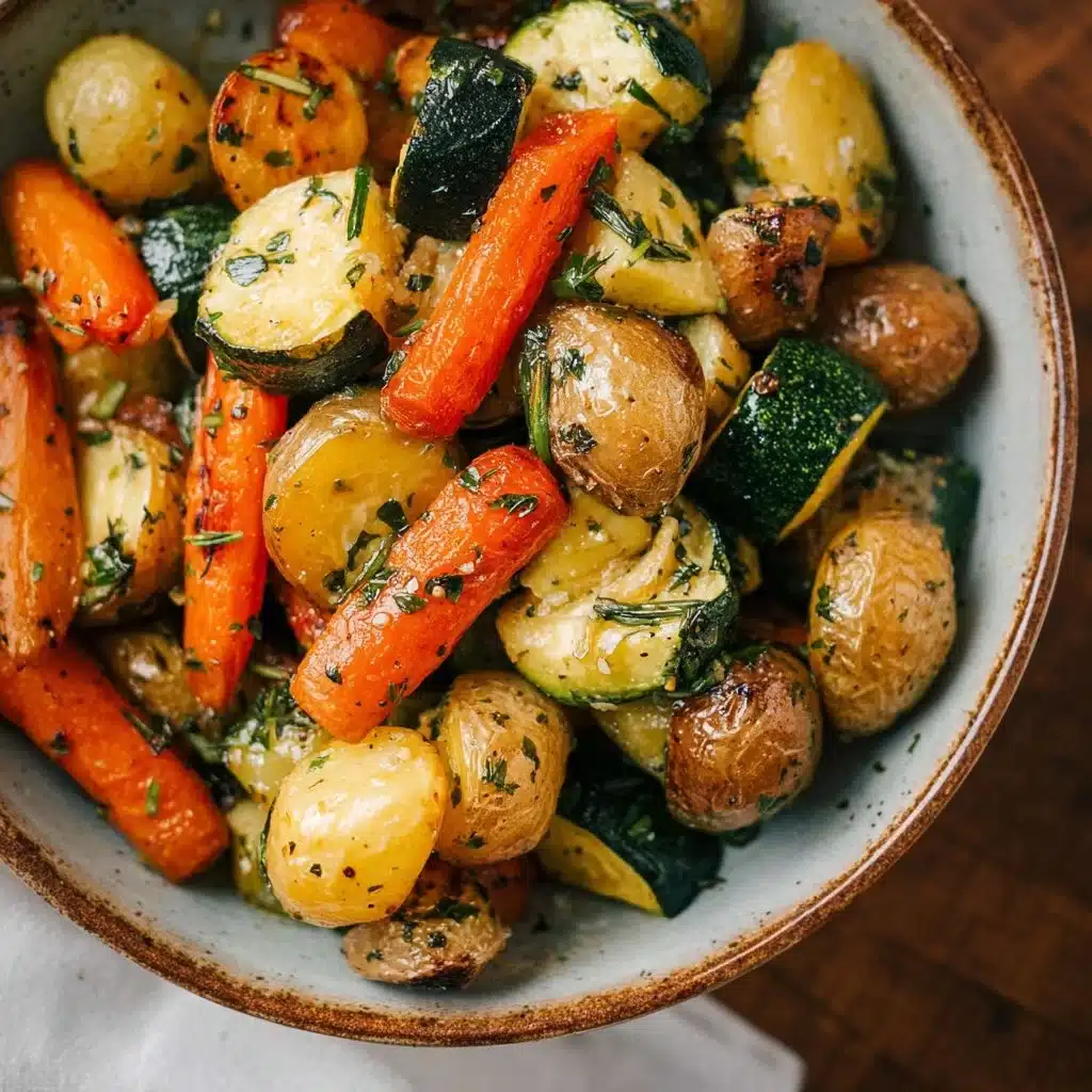 Garlic Herb Roasted Potatoes, Carrots, and Zucchini