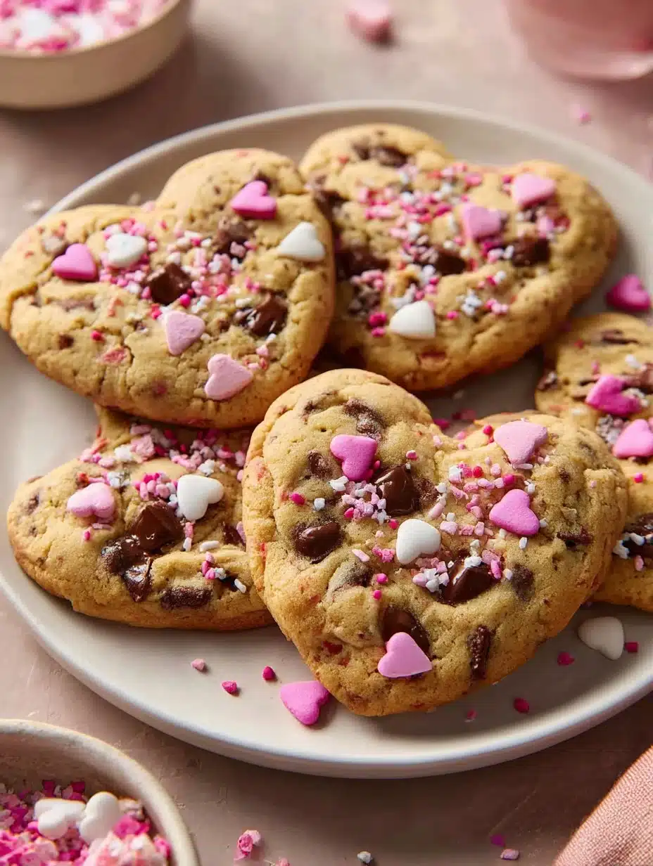 Heart-Shaped Chocolate Chip Cookies