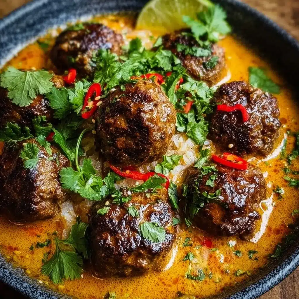 Jerk Meatballs In Coconut Curry Sauce