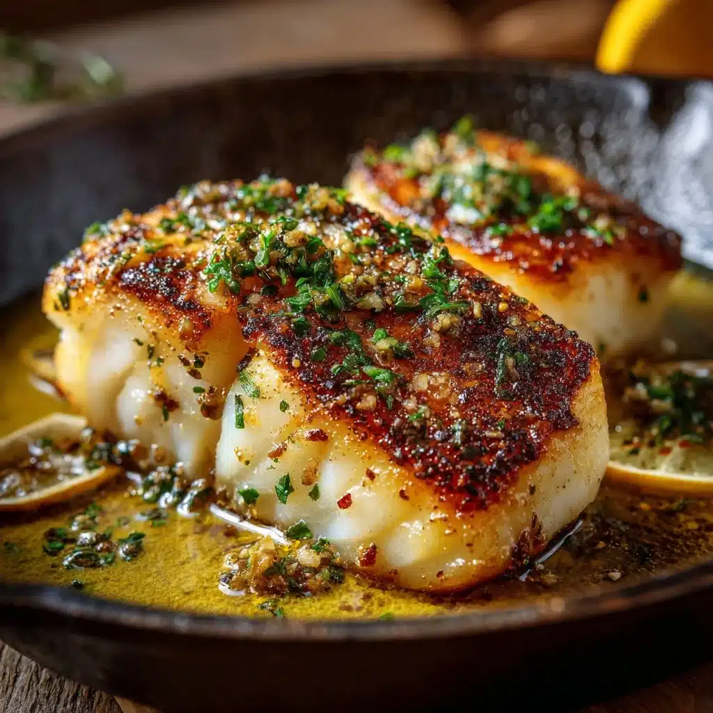Lemon Garlic Butter Cod with Crispy Skin