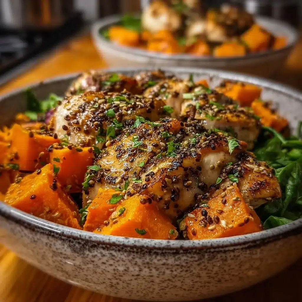 Maple Dijon Chicken & Sweet Potato Bowls