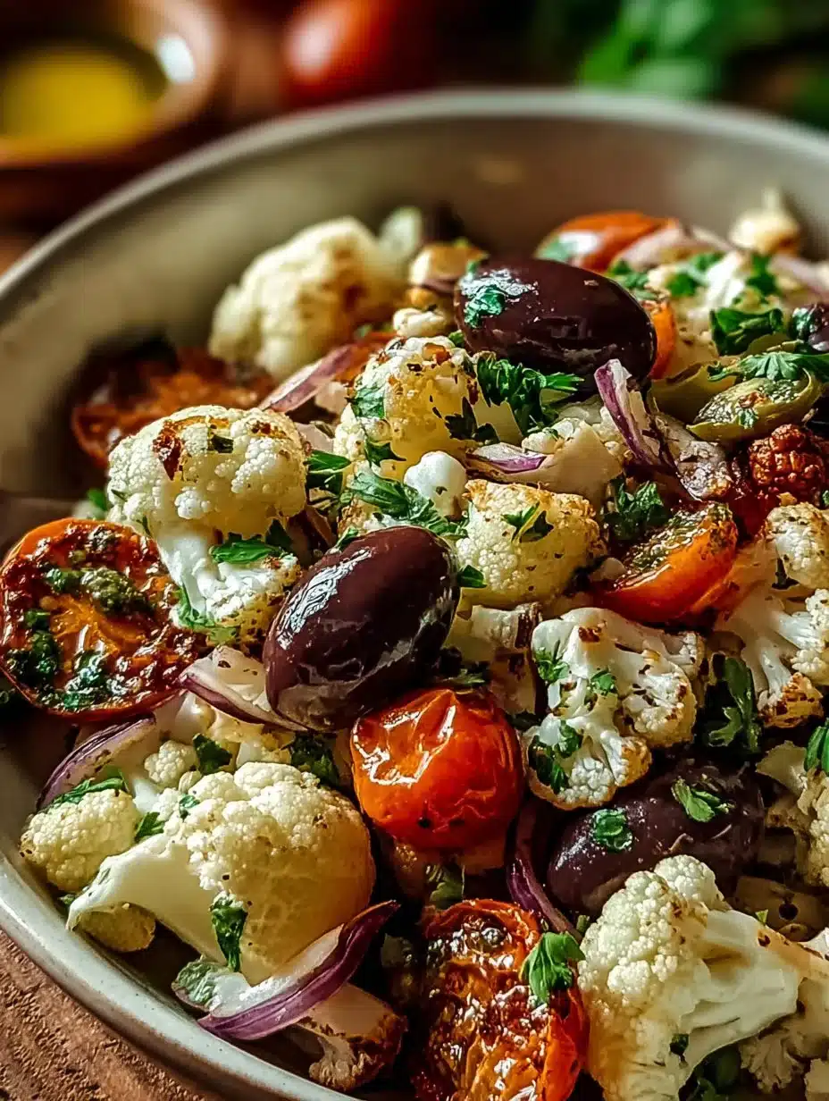 Mediterranean Marinated Cauliflower Salad