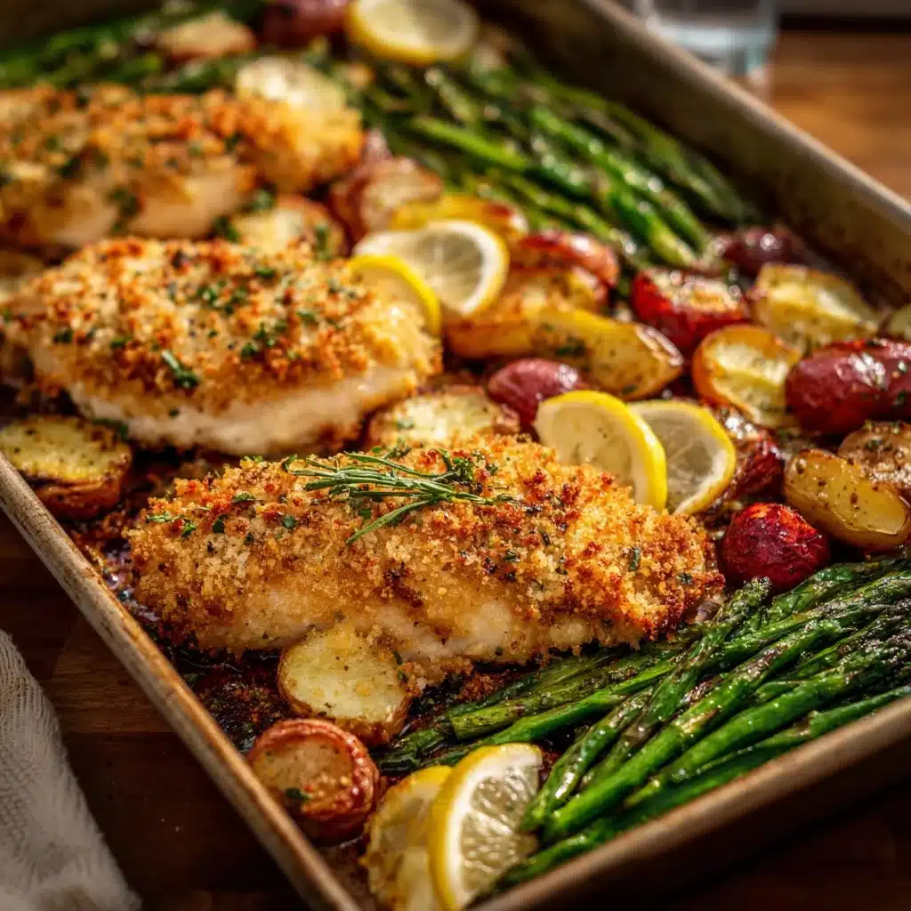 Parmesan Crusted Chicken Sheet Pan Dinner