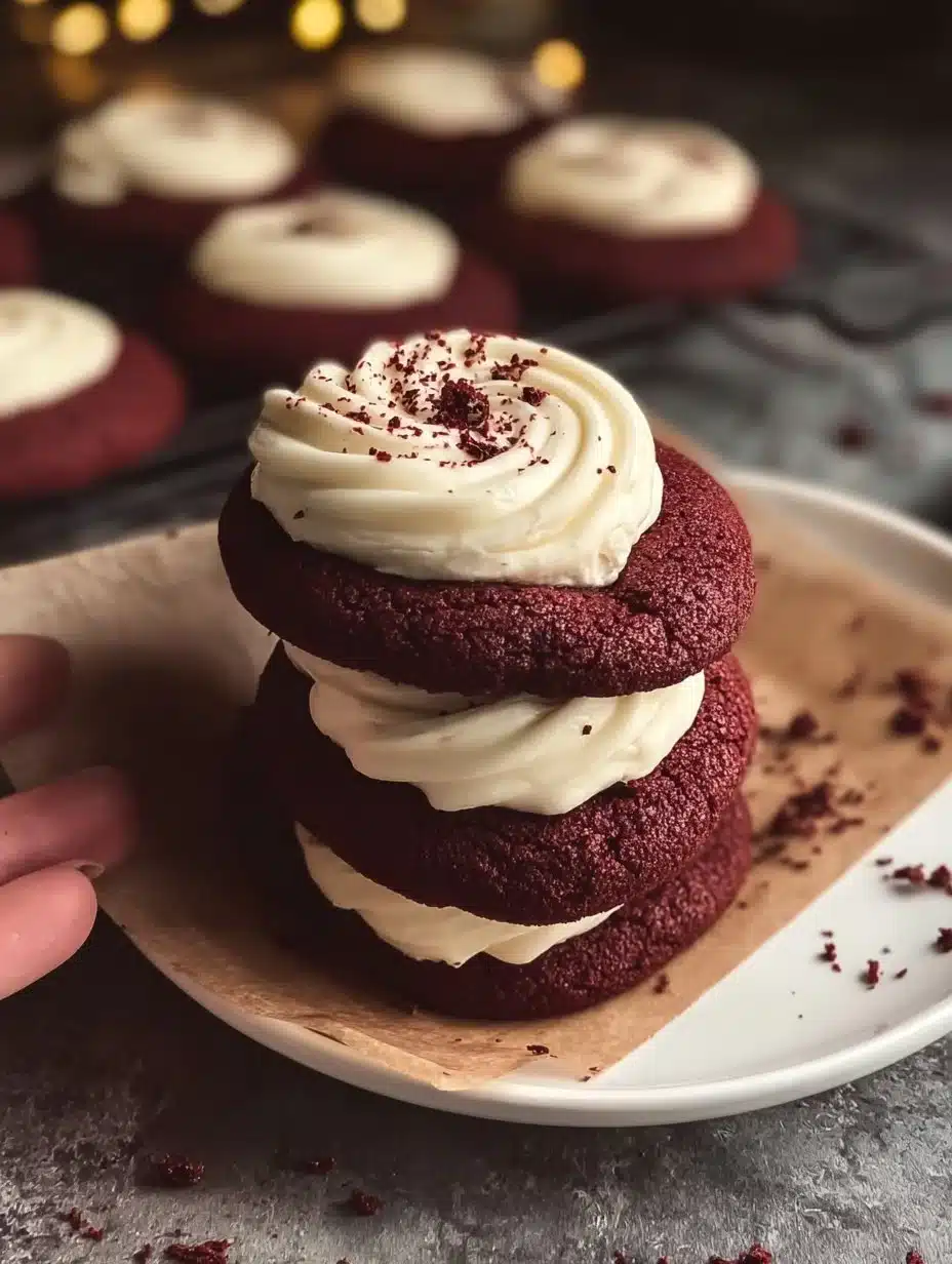 Red Velvet Cookies with Cream Cheese Frosting