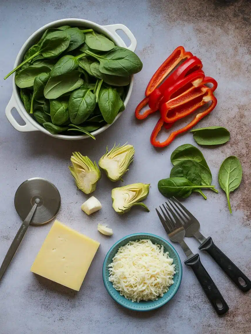 Savory Spinach Artichoke Chicken Pizza on Flatbread Delight