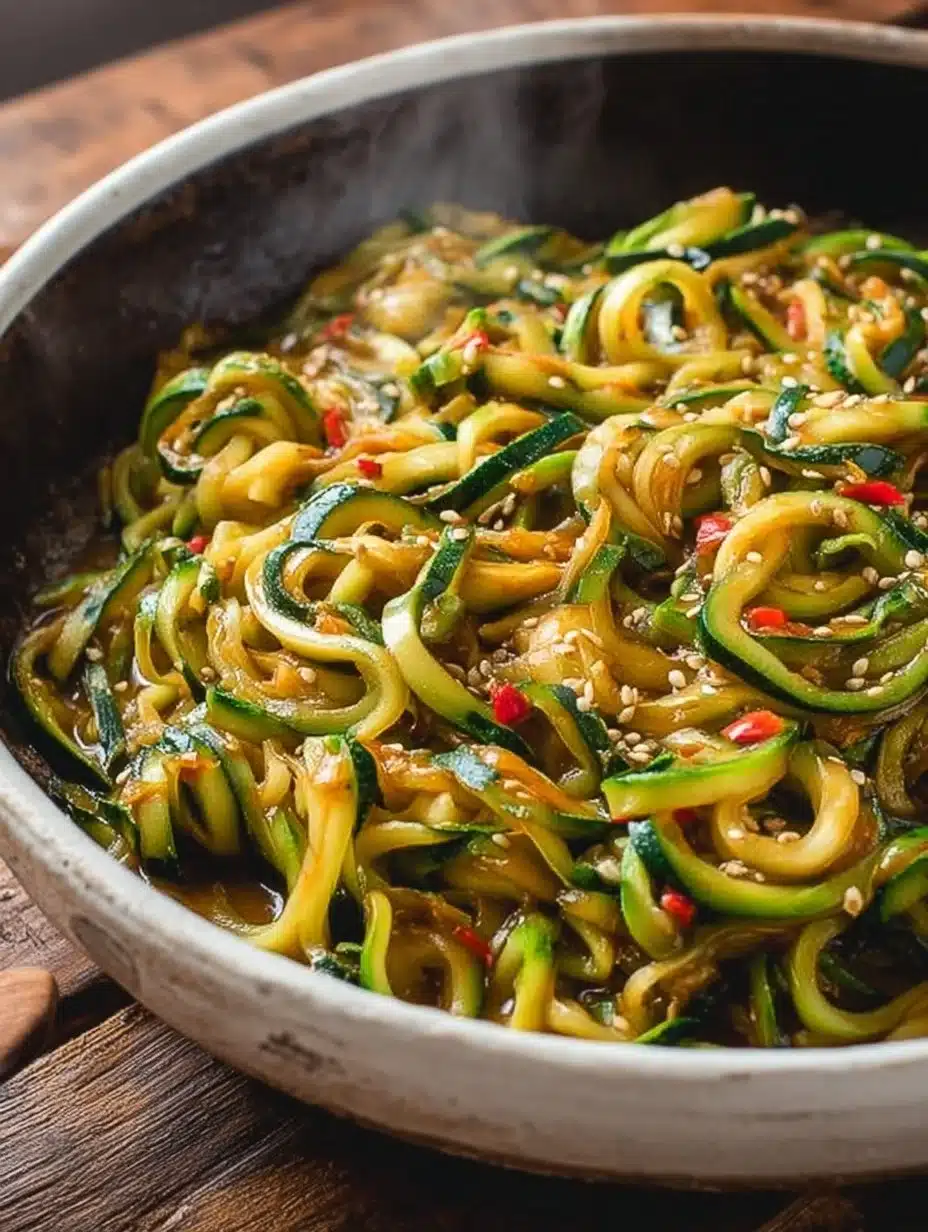 Spicy Garlic Chinese Zucchini Noodles