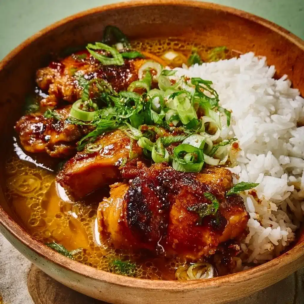 Caramelised Soy Chicken in Garlic Ginger Broth