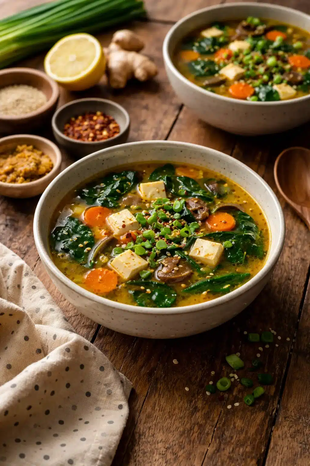 Bright and Zesty Anti-Inflammatory Miso Ginger Broth with Lemon