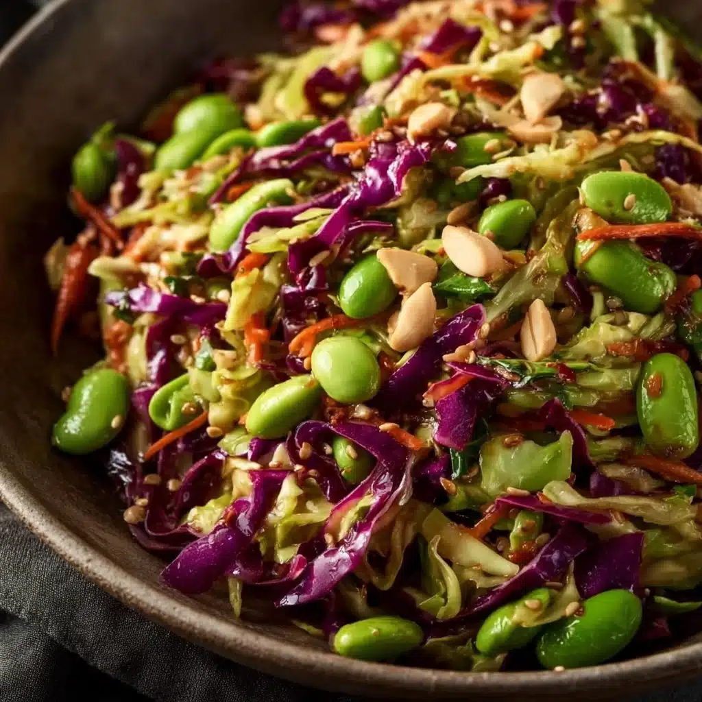 Crunchy Cabbage and Edamame Salad with Sesame Ginger Dressing
