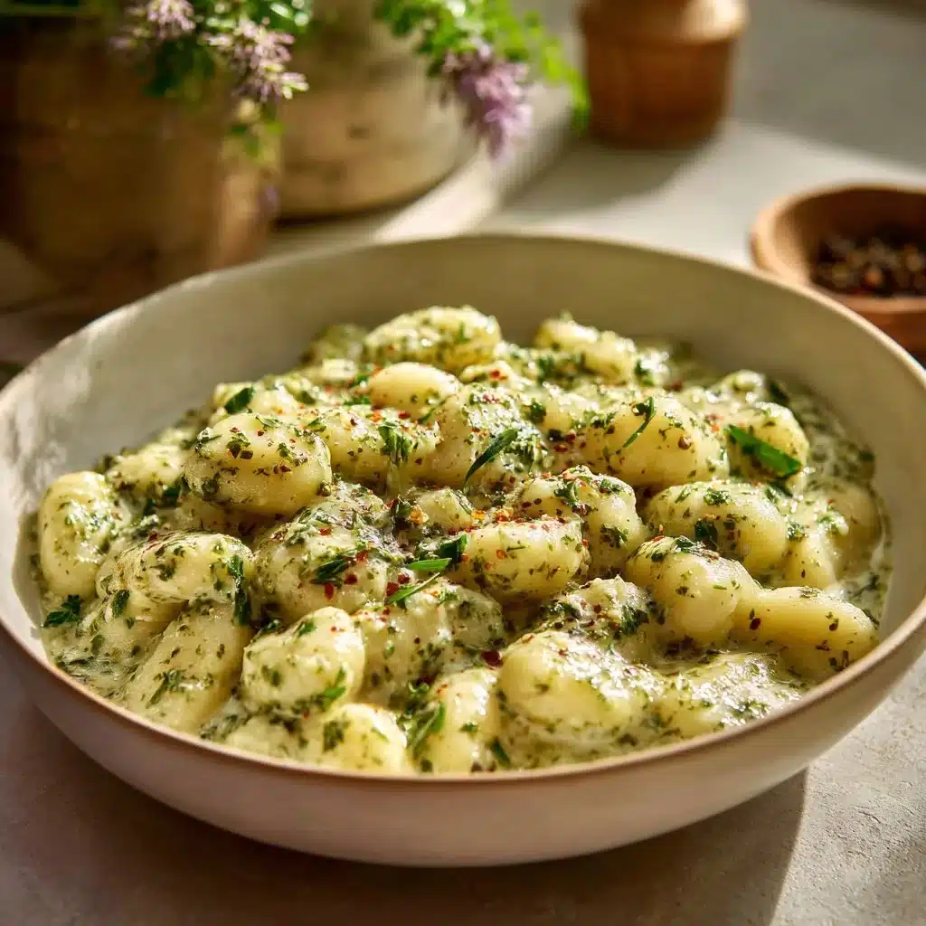 Creamy Garlic Pesto Gnocchi