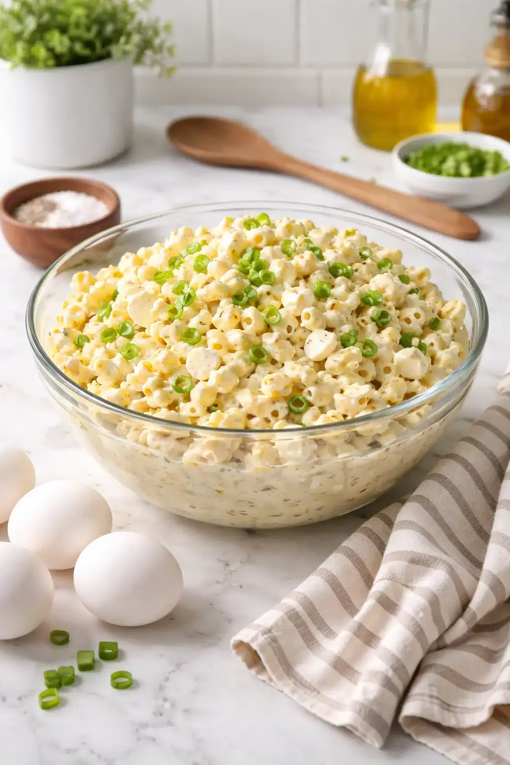Creamy High Protein Egg Pasta Salad