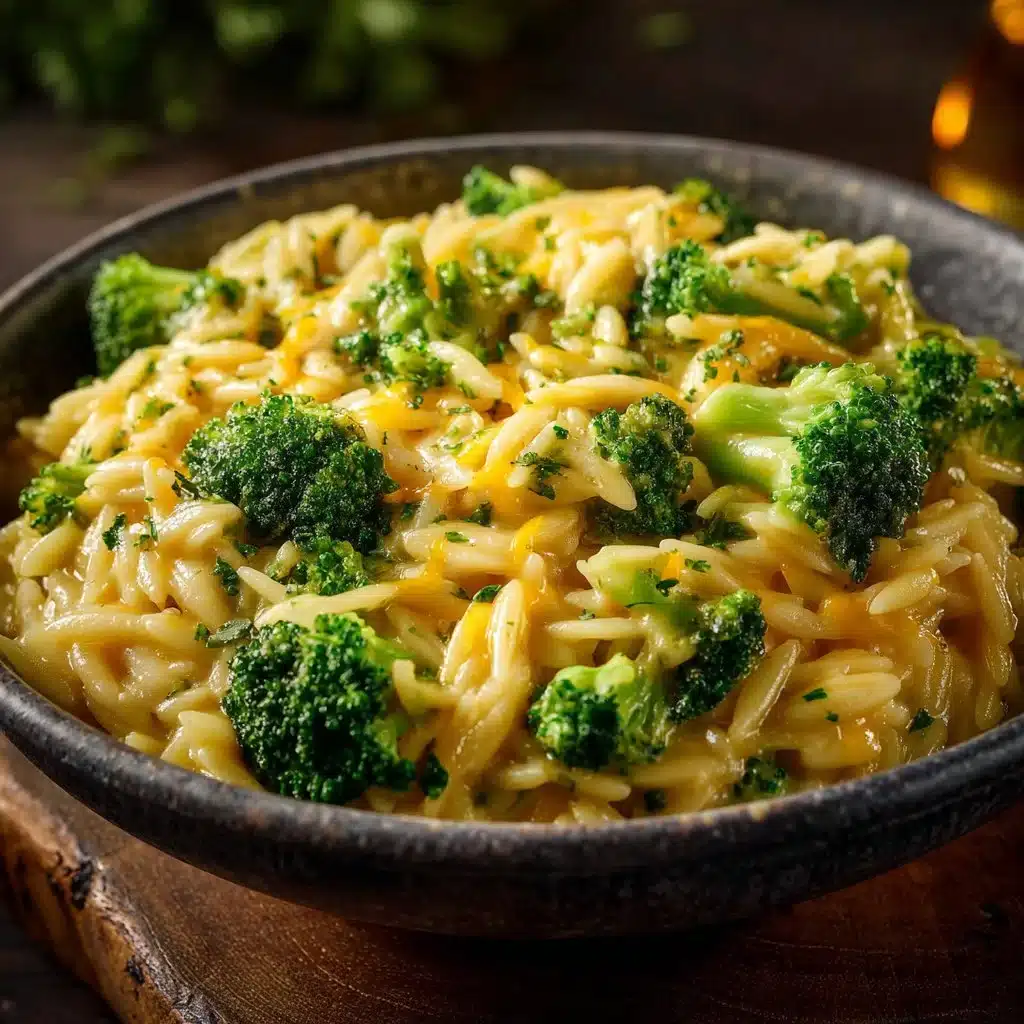 Creamy One Pot Broccoli Cheddar Orzo