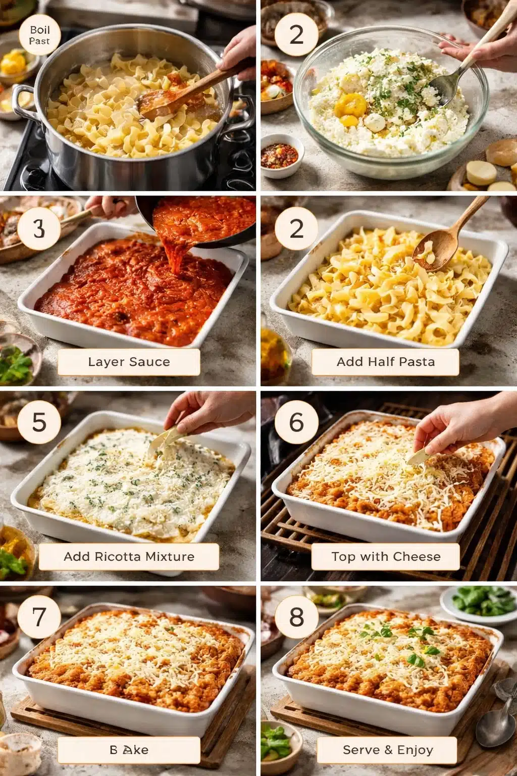 Baked Ziti with Ricotta and Mozzarella