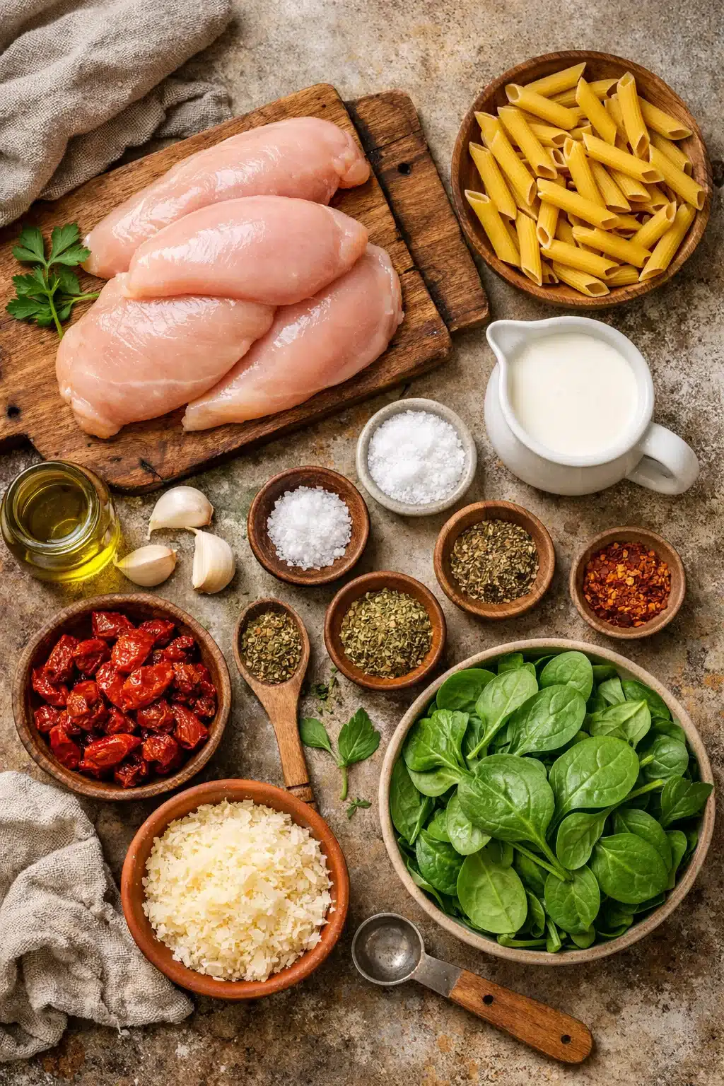 Creamy Tuscan Garlic Chicken Pasta