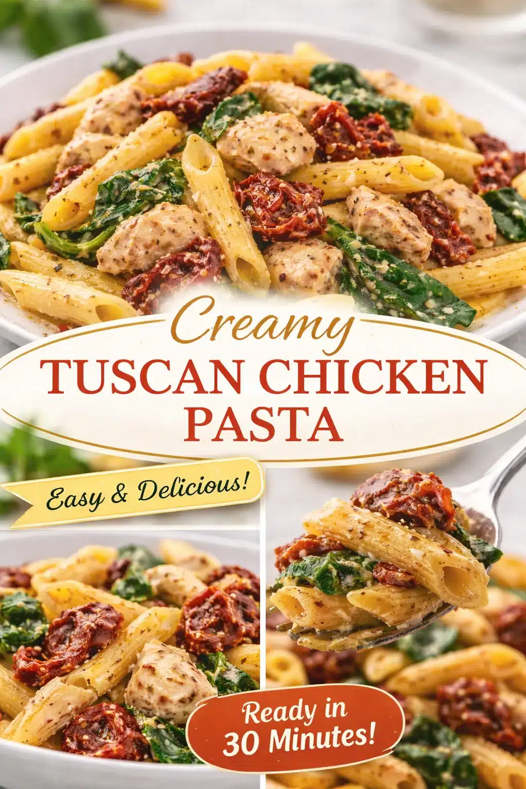 Deliciously Easy Creamy Tuscan Garlic Chicken Pasta