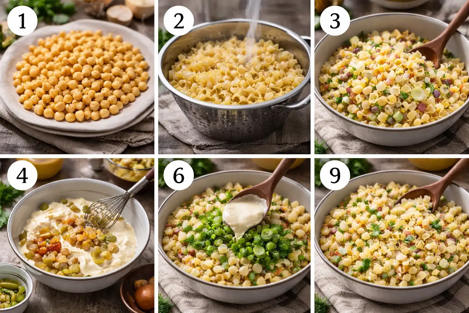 Deviled Egg Chickpea Pasta Salad