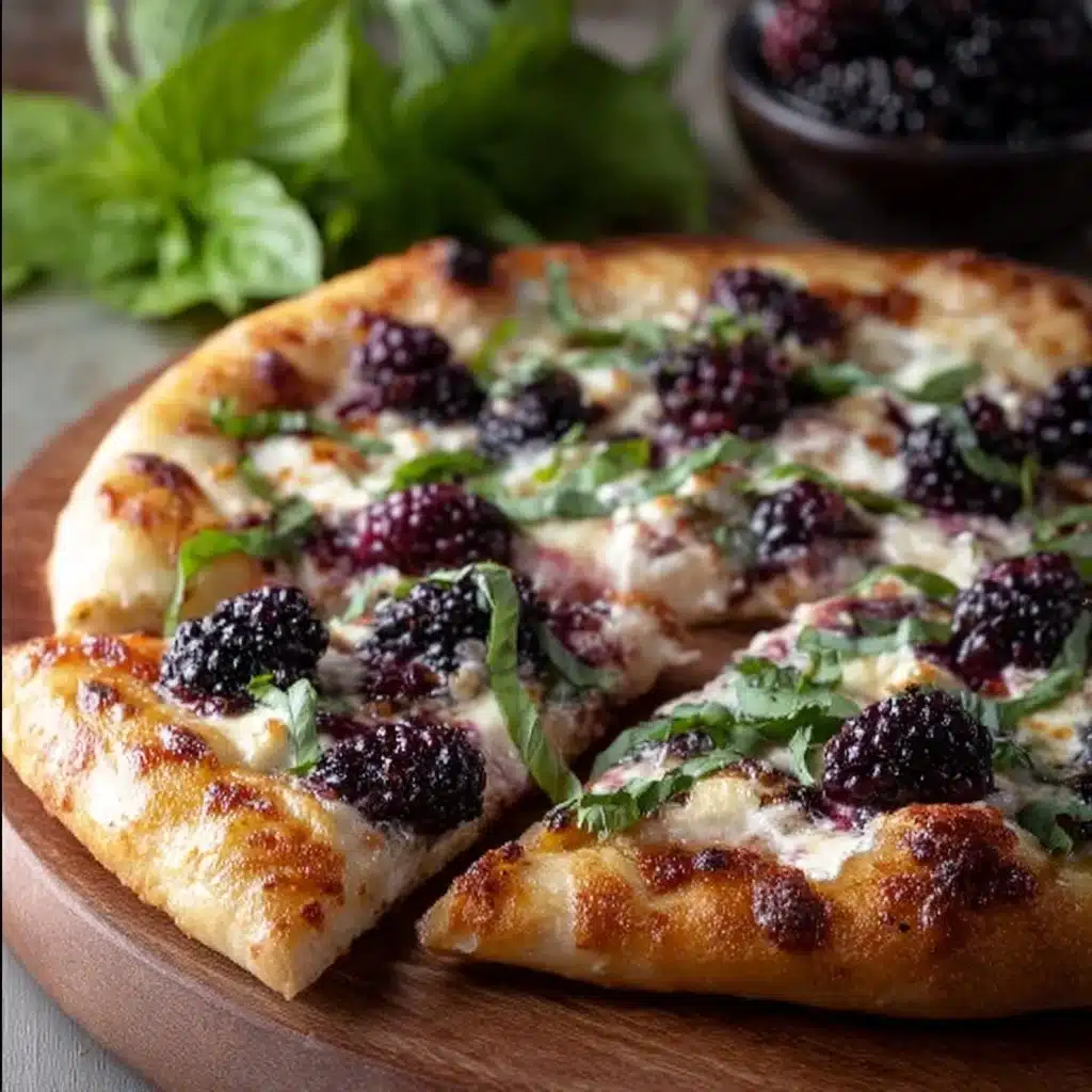 Dress up your pizza with something a little different in this Blackberry Basil Ricotta Pizza. It's elegant.