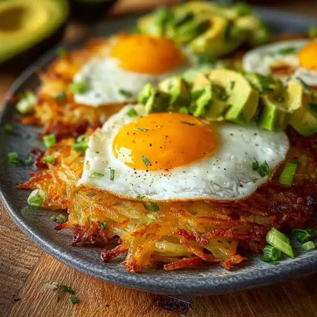 Loaded Hash Browns with Avocado and Eggs