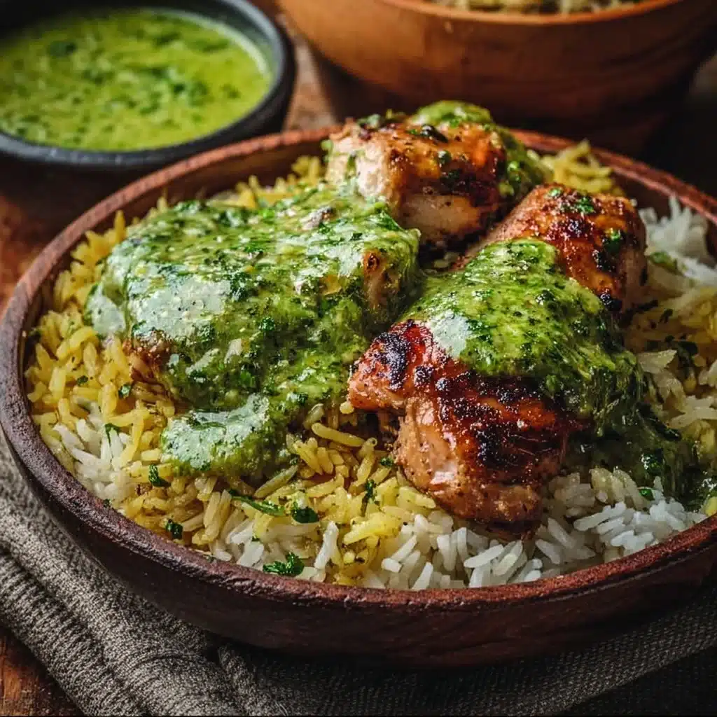 Peruvian Chicken And Rice with Green Sauce