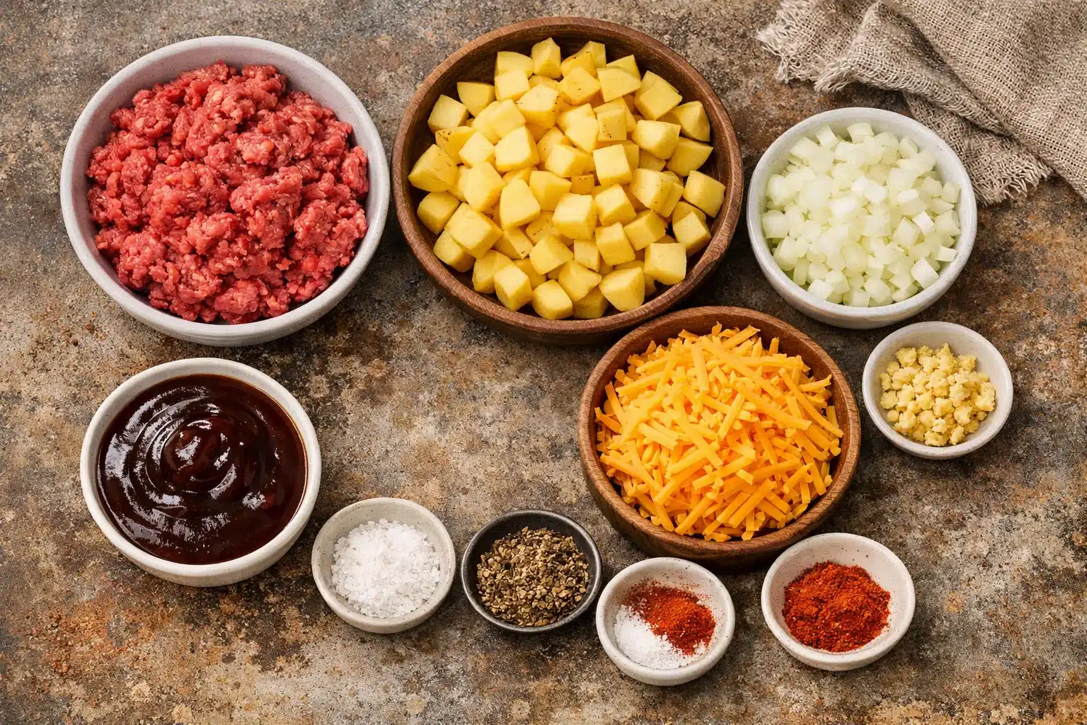 BBQ Cheese Burger Potato Skillet