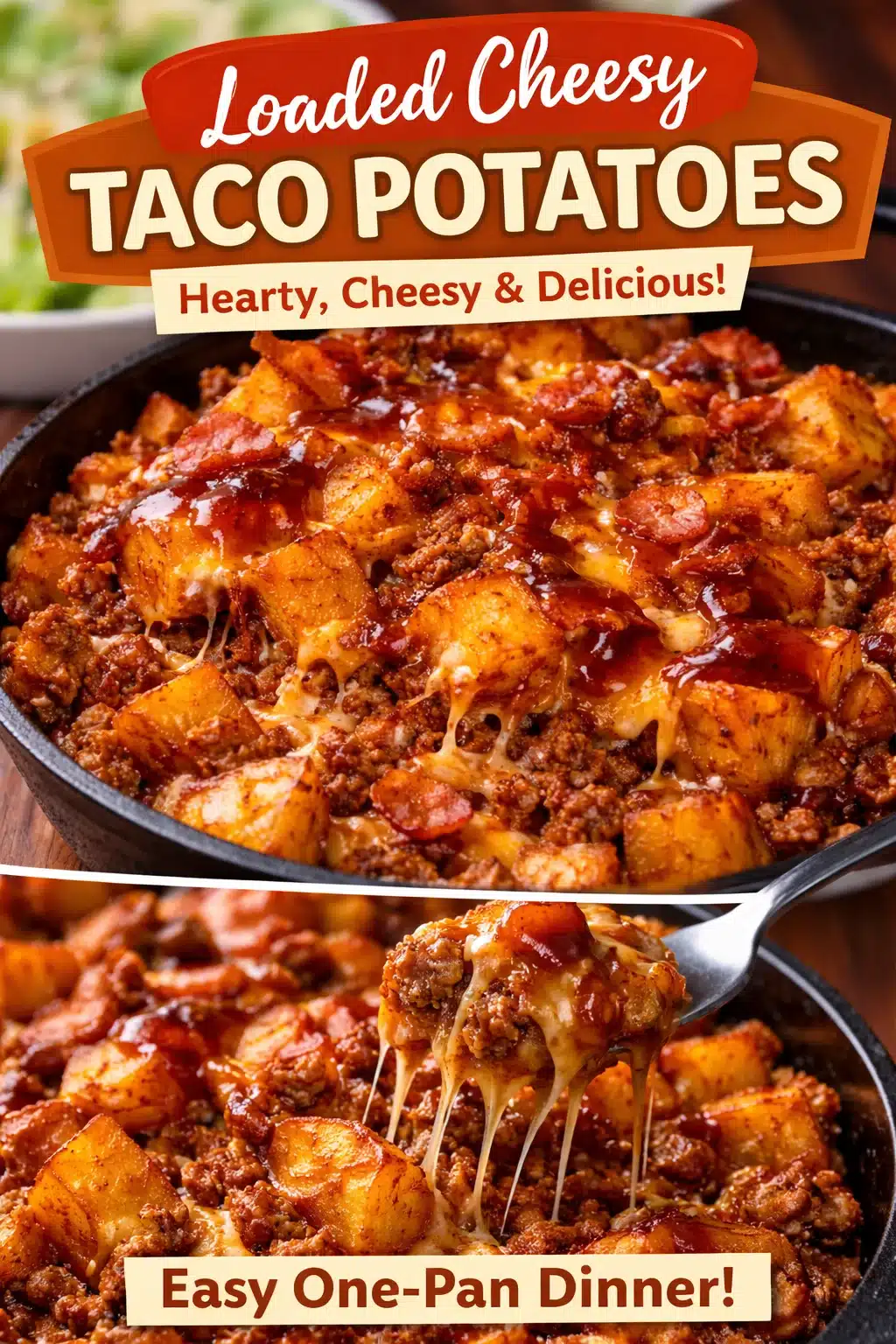 Savor the BBQ Cheese Burger Potato Skillet - A Family Favorite!