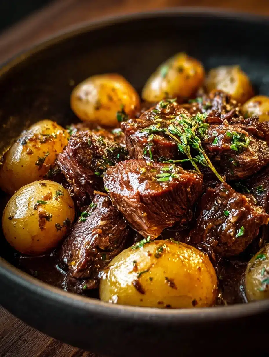 Slow Cooker Garlic Butter Beef with Potatoes for Cozy Nights