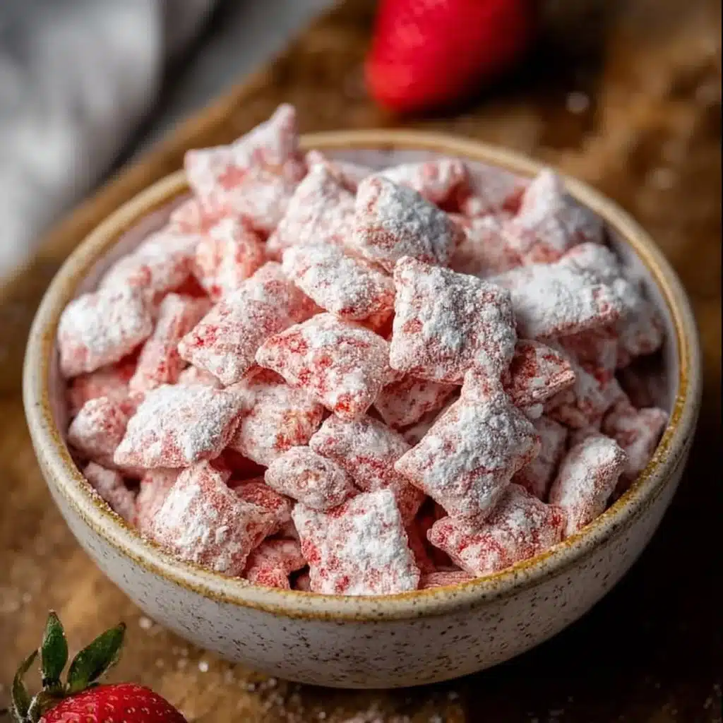 Delicious Strawberry Shortcake Puppy Chow for Sweet Snacking