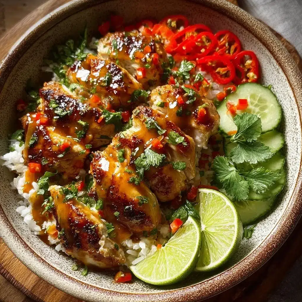 Sweet Chili Chicken Bowl with Zesty Coconut Lime Drizzle