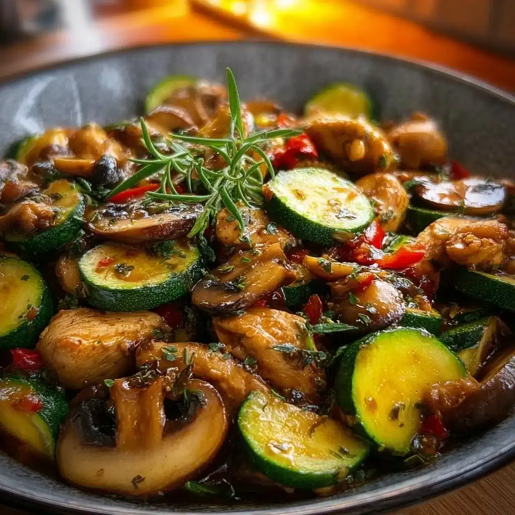 Zucchini Mushroom Chicken Stir Fry
