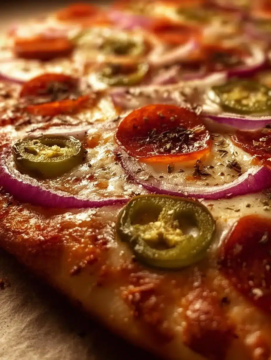 Savory Pepperoncini and Onion Vegetarian Pizza Bliss