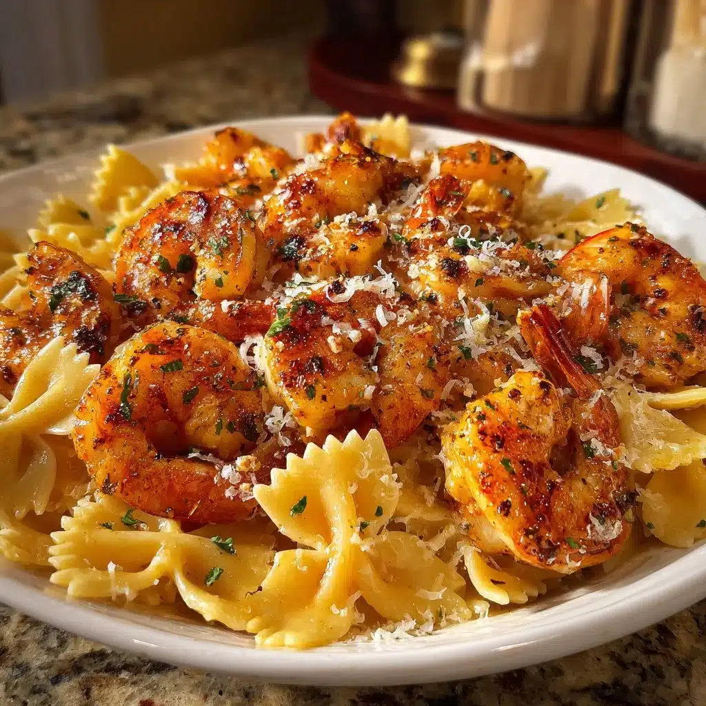 Cajun Garlic Butter Shrimp with Creamy Four Cheese Bowtie