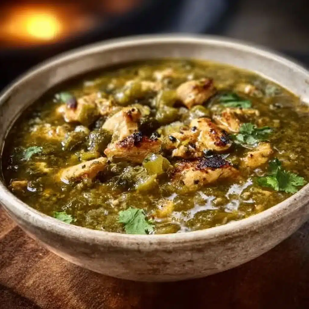 Chicken Chili Verde with Charred Tomatillos