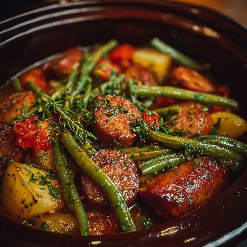 Cozy Crockpot Sausage and Green Beans