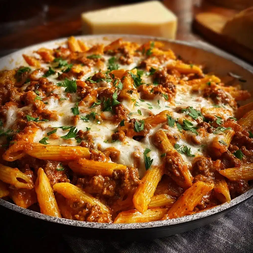 Ground Beef Penne in Cream Cheese Tomato Sauce