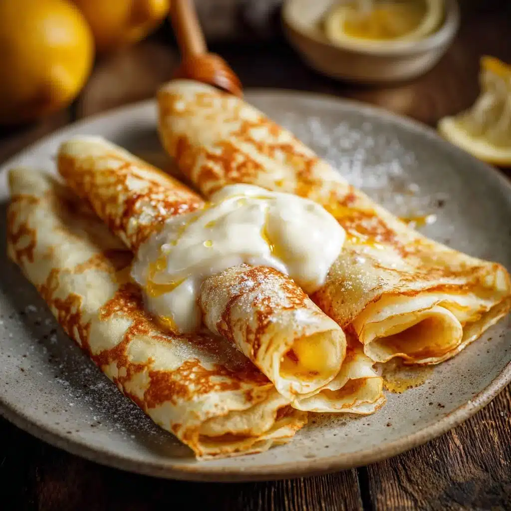 Honey-Sweetened Blender Crepes with Greek Yogurt Lemon Filling