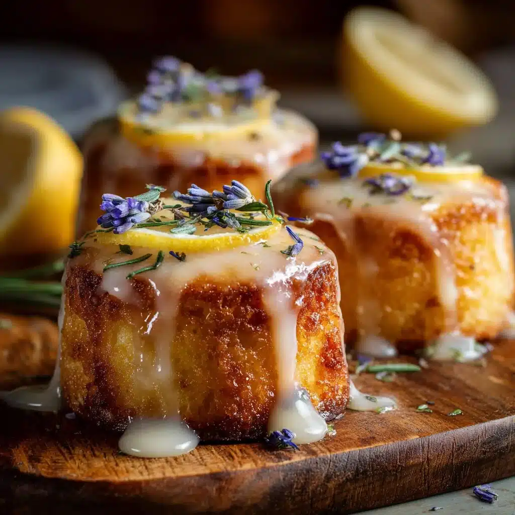 Mini Lemon Cakes with Lavender Glaze