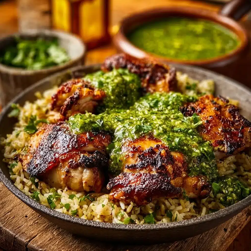 Peruvian Chicken and Rice with Green Sauce